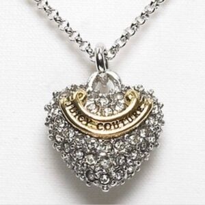 Juicy Couture Silver Heart Necklace with Gold Detail